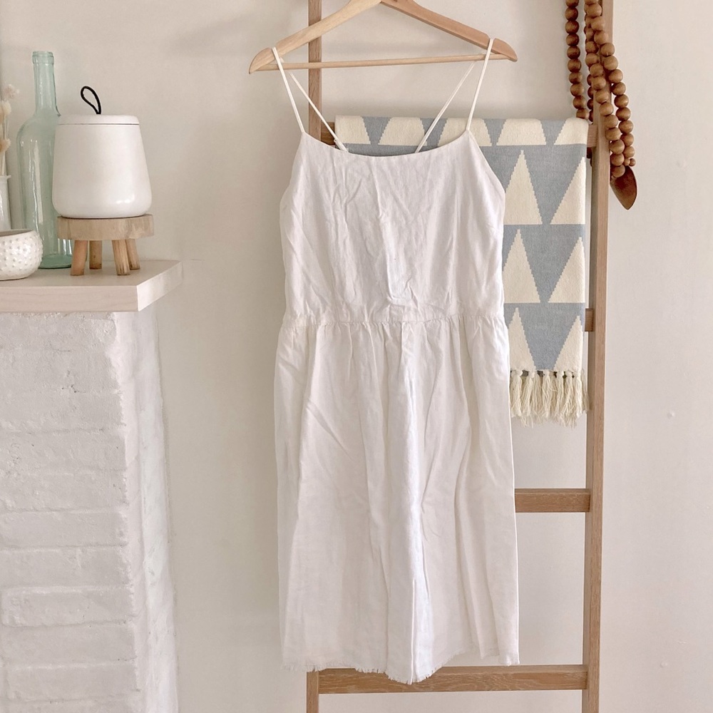 Linen blend White Sun Dress